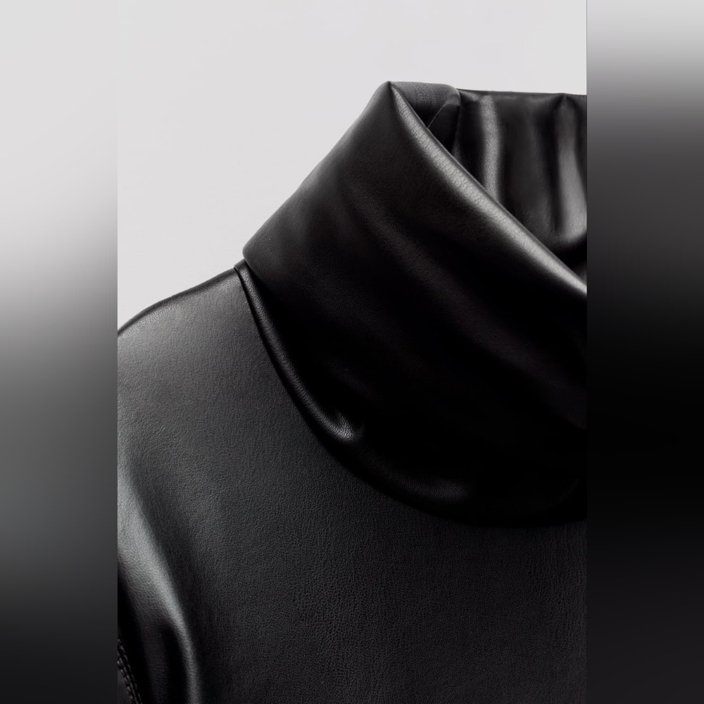 ZARA ZW LIMITED EDITION FAUX LEATHER MINI DRESS - Picture 7 of 7